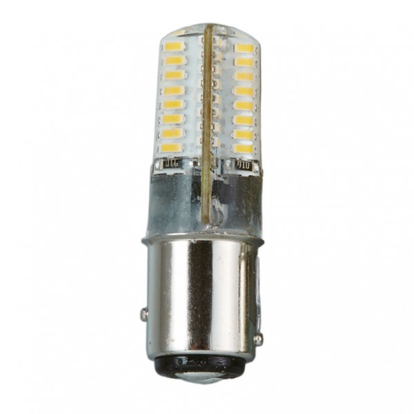 BA15d LED izzó, 12 V, 2,5 W, meleg fehér, 180 lumen – 12 V / 2,5 W / 63 LED / 180 lumen / 50,5 x 15,2 mm